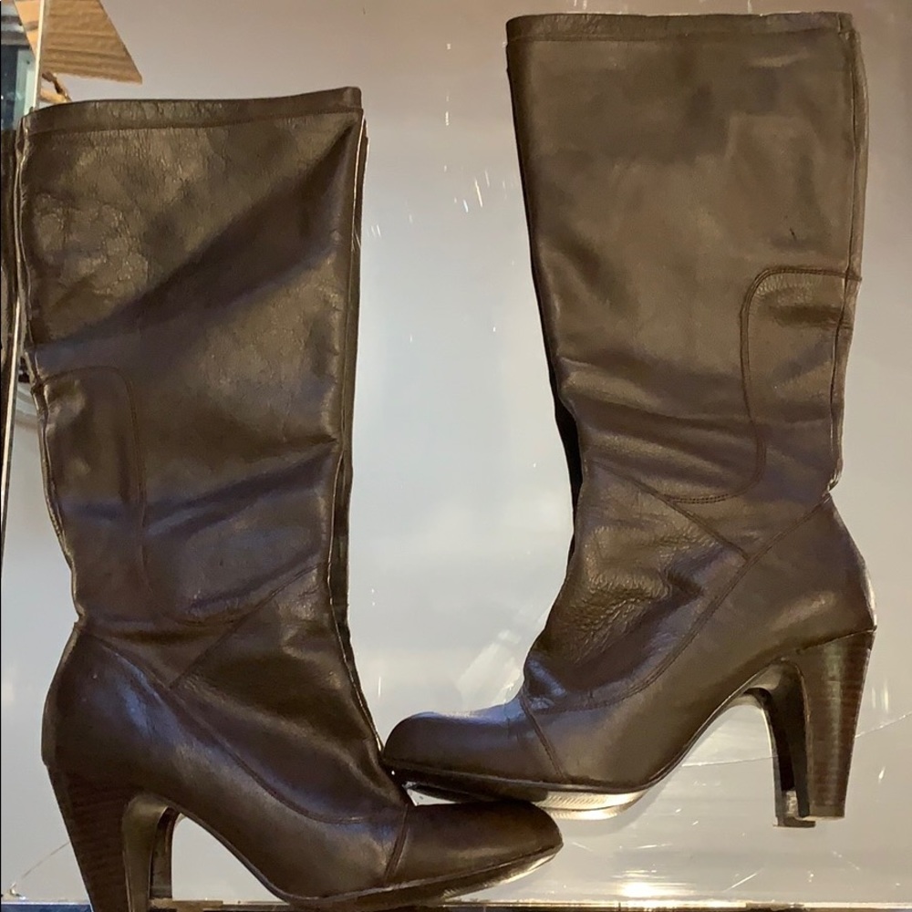 ICORA Brown Leather Zip Leal Boots